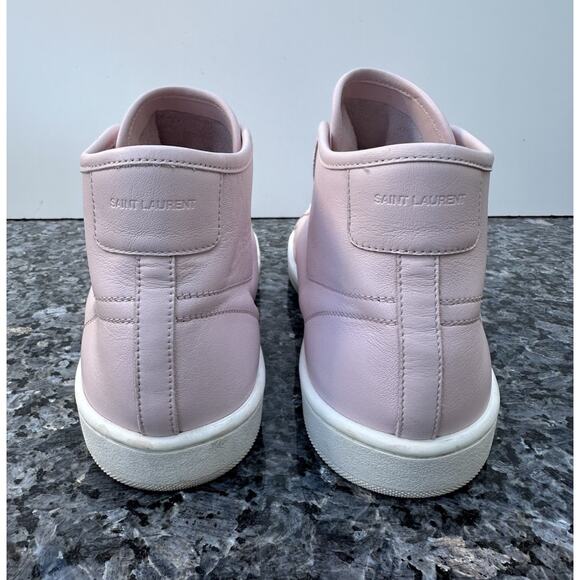 SAINT LAURENTWhite And Pink Sneakers For Men In Calf Leather EU 43/ US 10 main image 4
